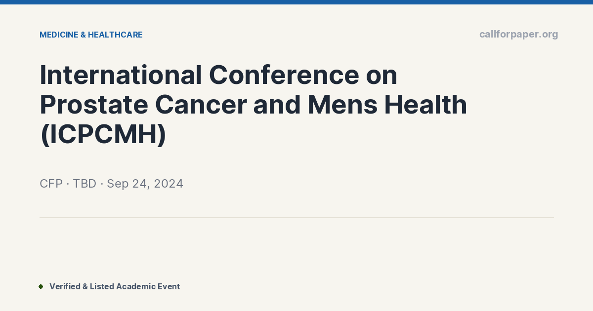 International Conference on Prostate Cancer and Mens Health